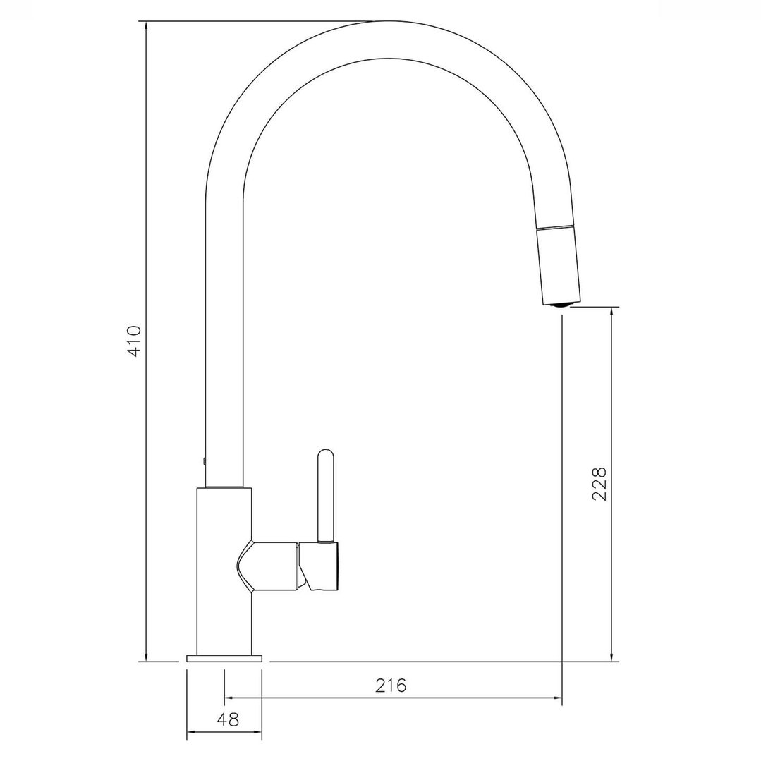 Turner Hastings Naples Pull Out Mixer Tap - Brushed Nickel NA302PM-BN