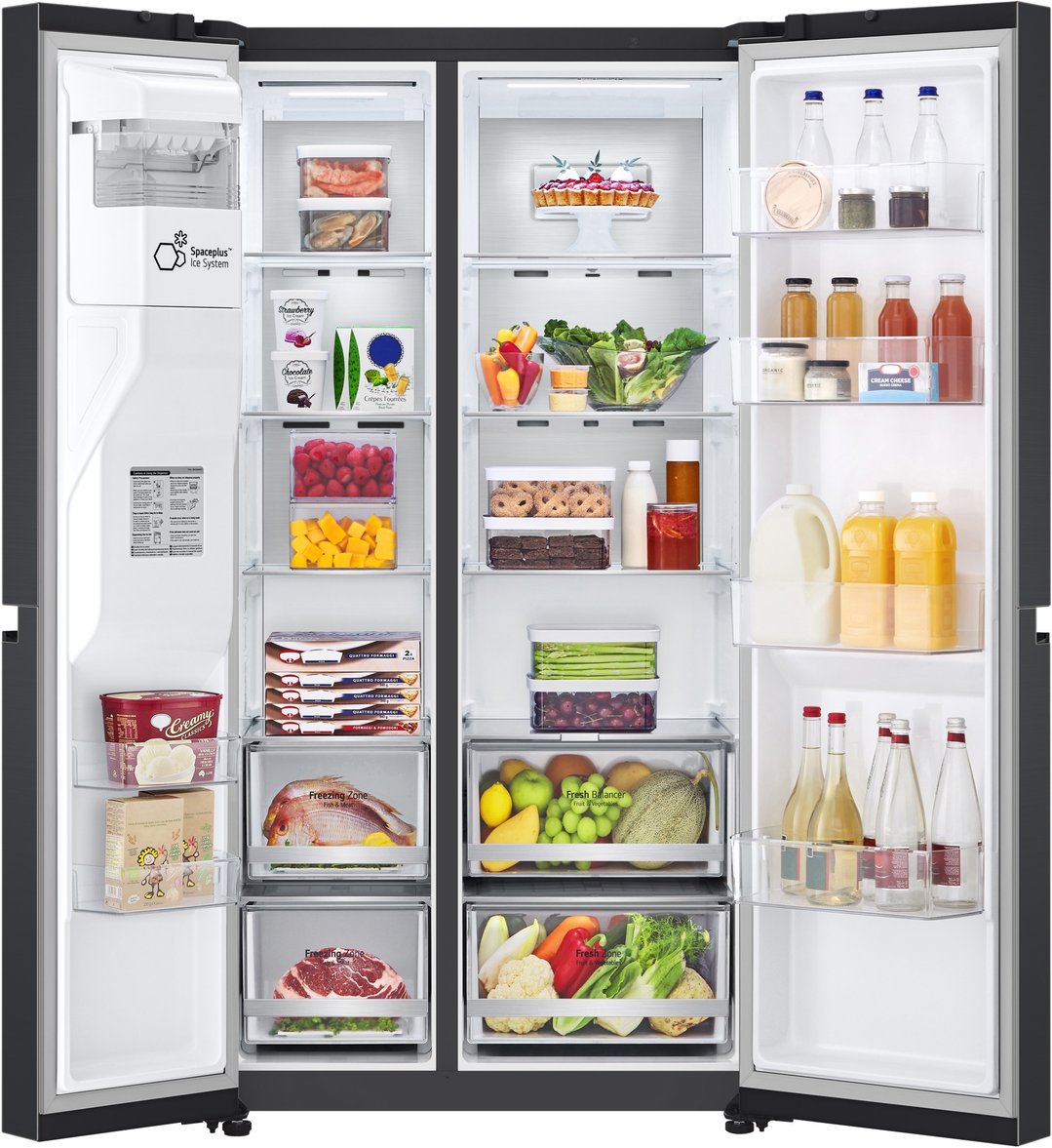 LG 635L Side by Side Fridge in Matte Black Finish GS-L600MBL