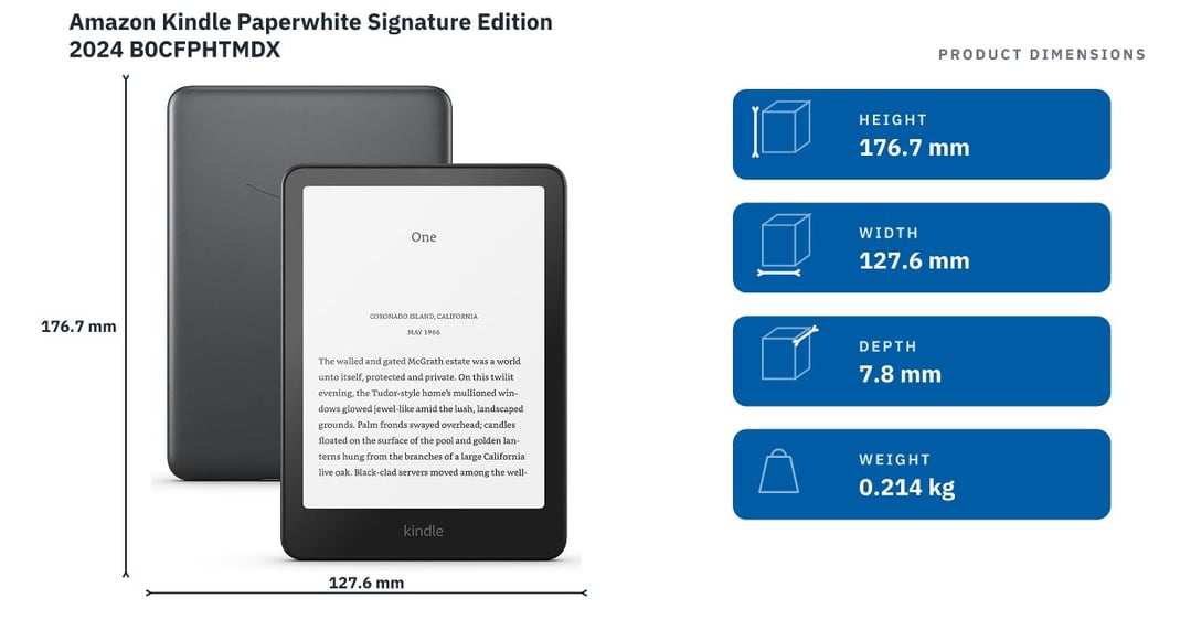 Amazon Kindle Paperwhite Signature Edition 2024 B0CFPHTMDX