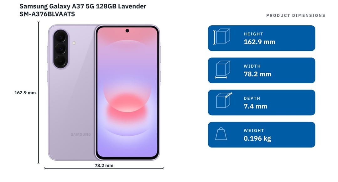Samsung Galaxy A37 5G 128GB Lavender SM-A376BLVAATS