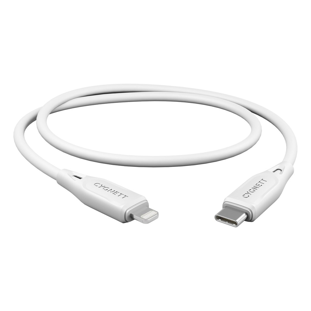 Cygnett Essentials Lightning To USB-C Cable 1m - White CY4696PCCCL