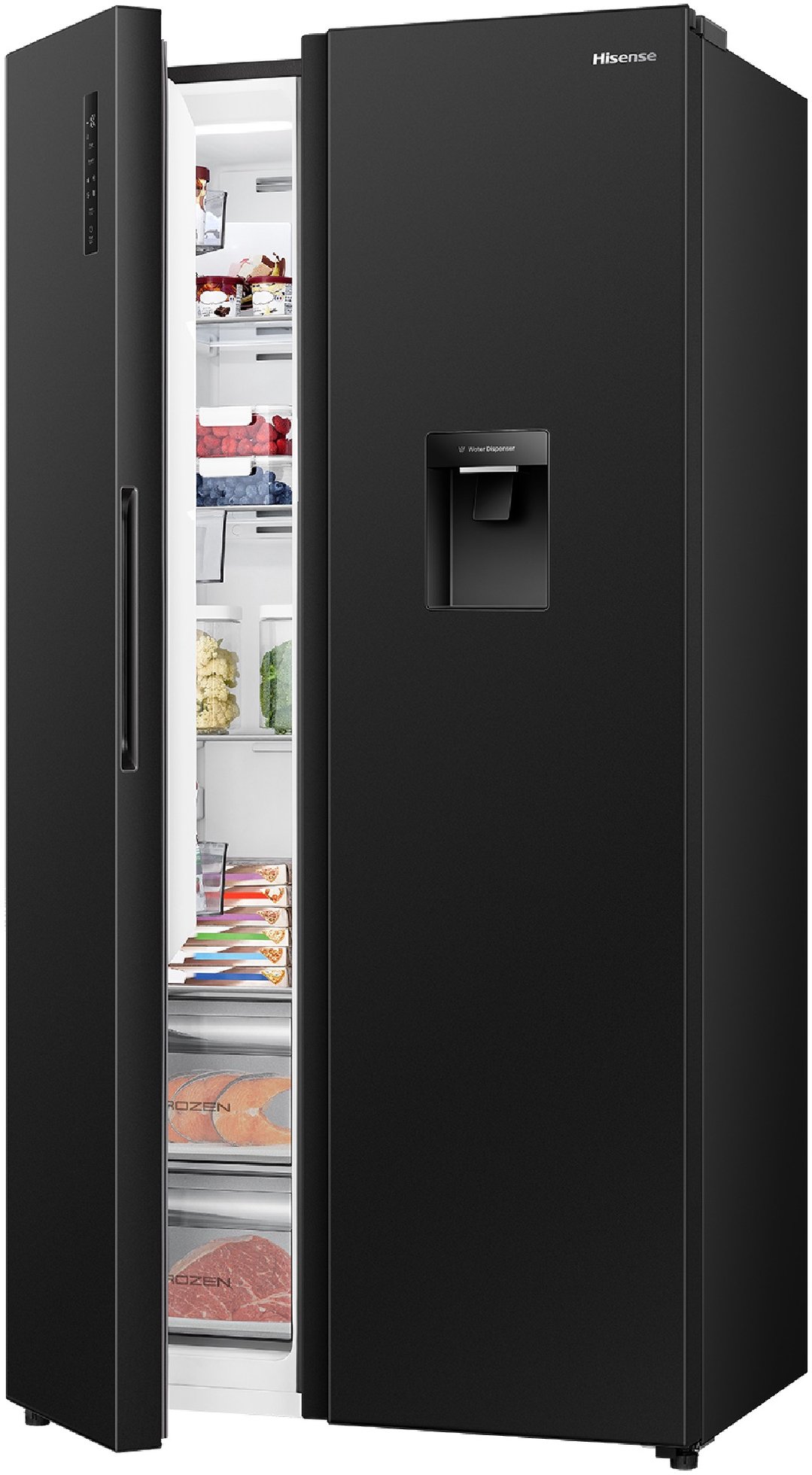 Hisense 541L PureFlat Side by Side Fridge Black HRSBS540BW