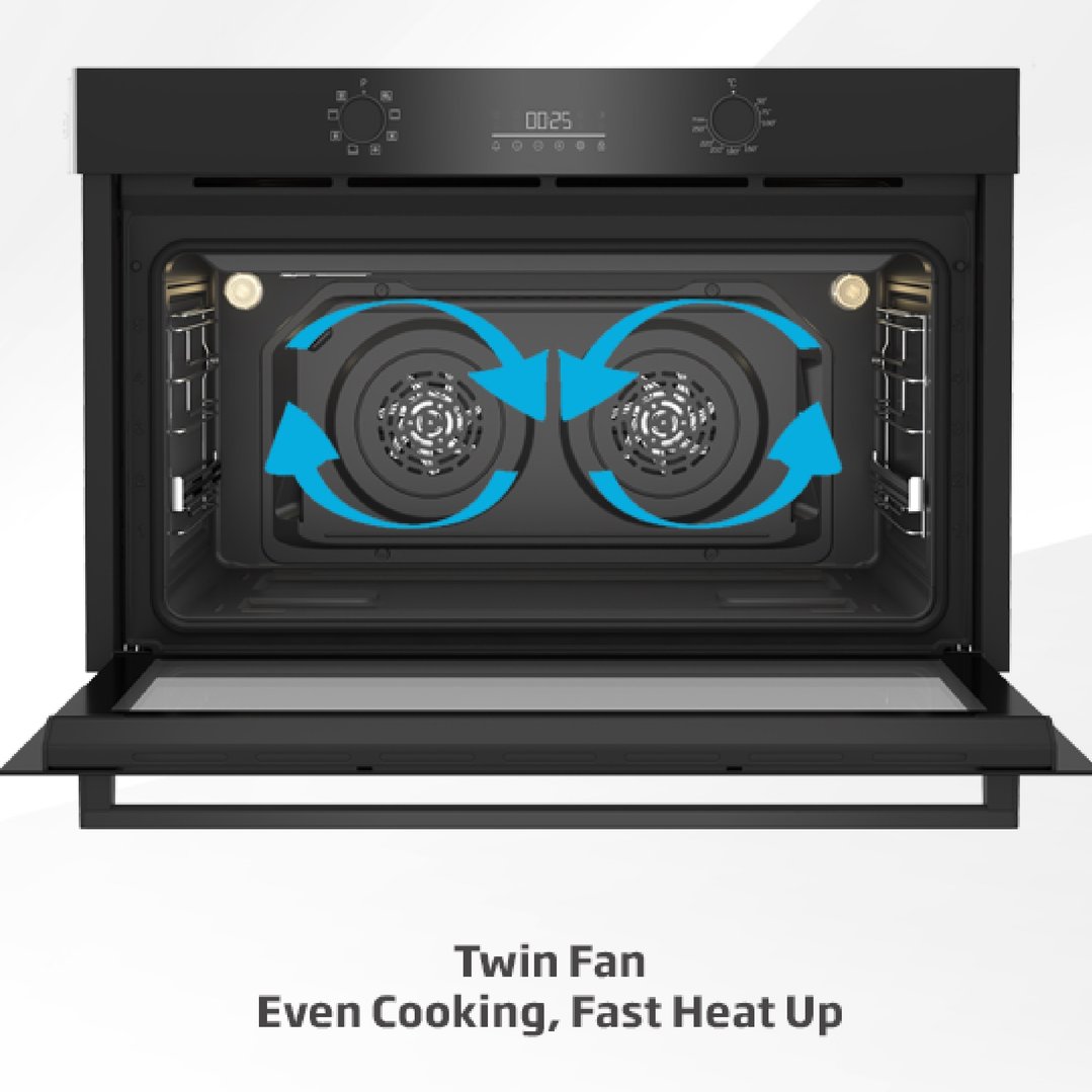 Beko Twin Fan 90cm Built-in Oven 127L Dark Stainless BBOB91271MDX