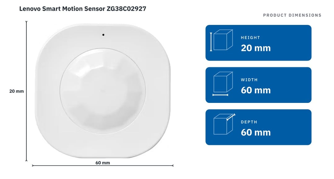 Lenovo Smart Motion Sensor ZG38C02927 — product dimensions