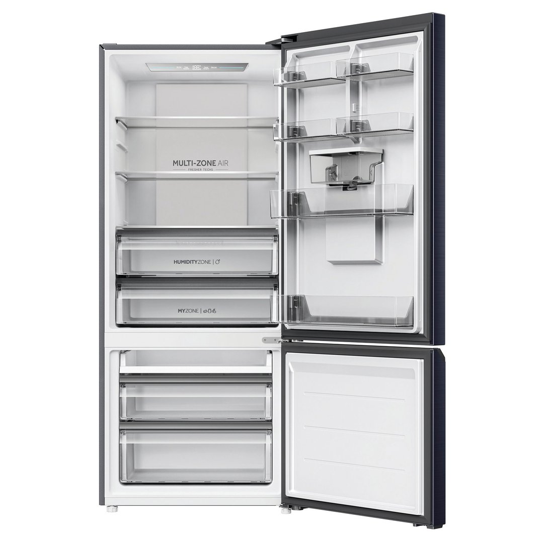 Haier Refrigerator Freezer, 70cm, 420L, Water, Bottom Freezer, Black HRF420BHC