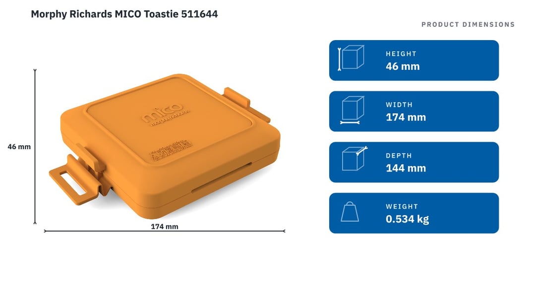 Morphy Richards MICO Toastie 511644 — product dimensions