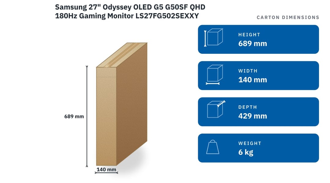 Samsung 27" Odyssey OLED G5 G50SF QHD 180Hz Gaming Monitor LS27FG502SEXXY