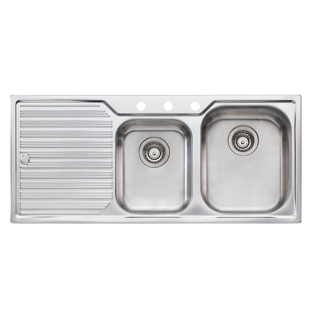 Oliveri 1 3/4 Double Bowl Sink Right-Hand DZ112