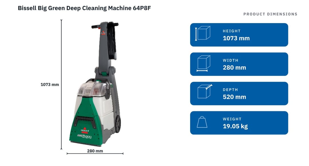 Bissell Big Green Deep Cleaning Machine 64P8F — product dimensions