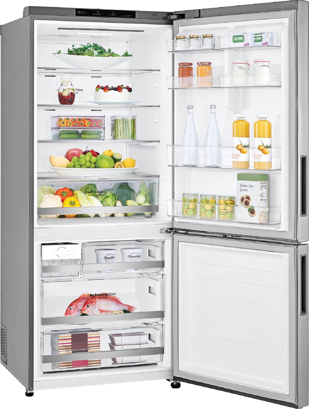 LG 420L Bottom Mount Fridge Platinum GB455PL