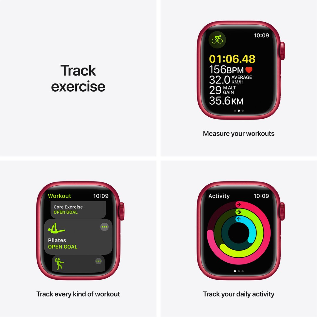 Apple Watch Series 7 (GPS + Cellular) 45mm ProductRed Aluminium Case with ProductRed Sport Band MKJU3X/A