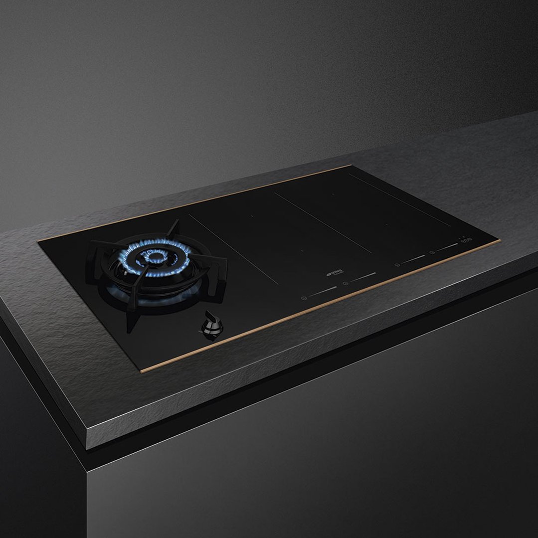 Smeg 90cm Dolce Stil Novo MultiZone Induction with Wok Burner Cooktop PM6912WLDRAU