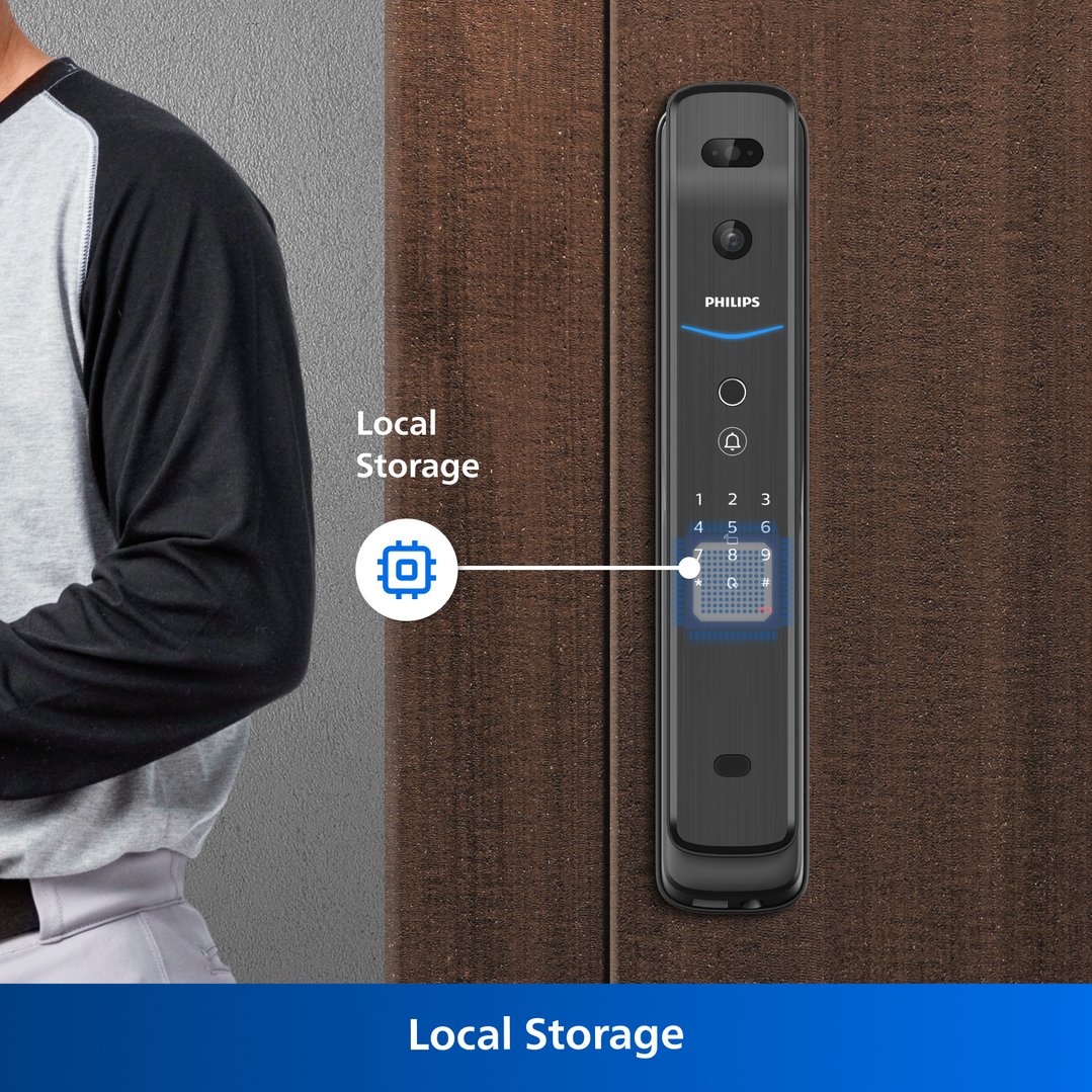 Philips Black EasyKey Smart 3D Facial Recognition And Video Intercom Mortise Door Lock DDL709-FVP-7HWS-B