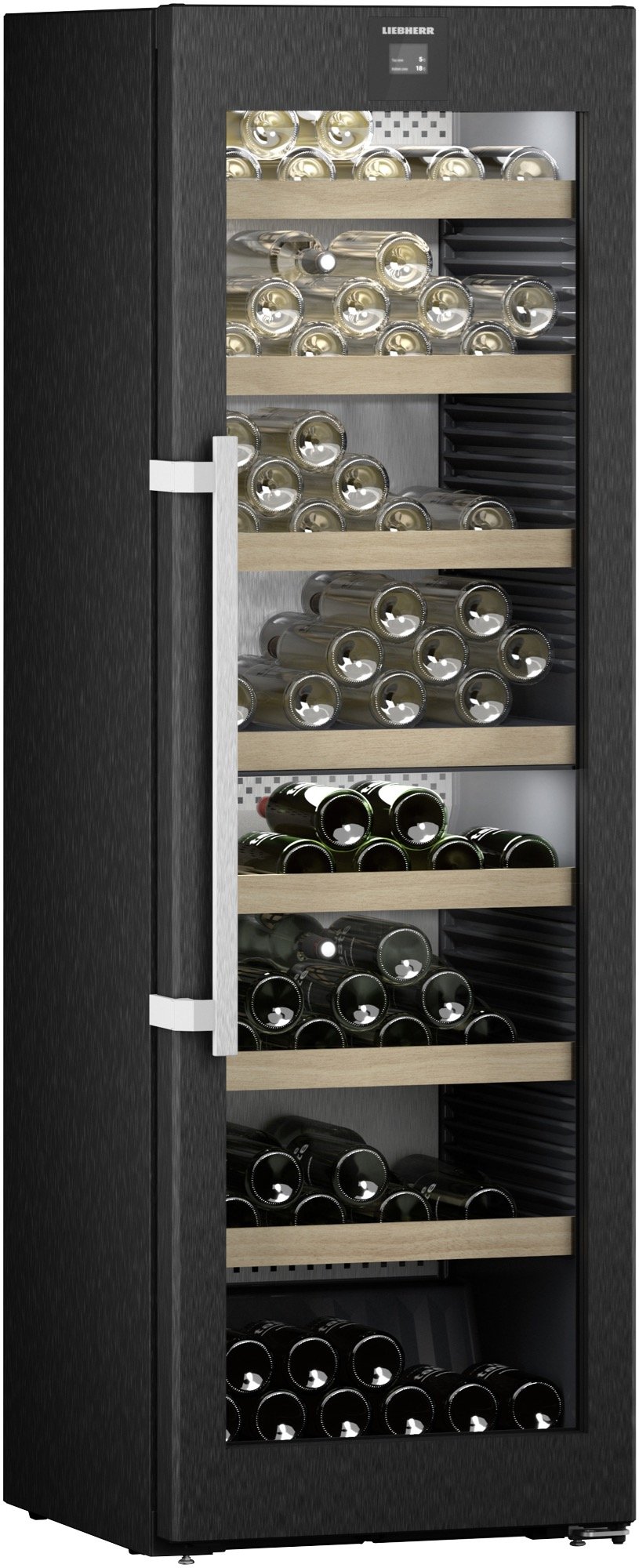 Liebherr 155 Bottle Dual Zone Wine Fridge - Black Steel WPBS5262RHH