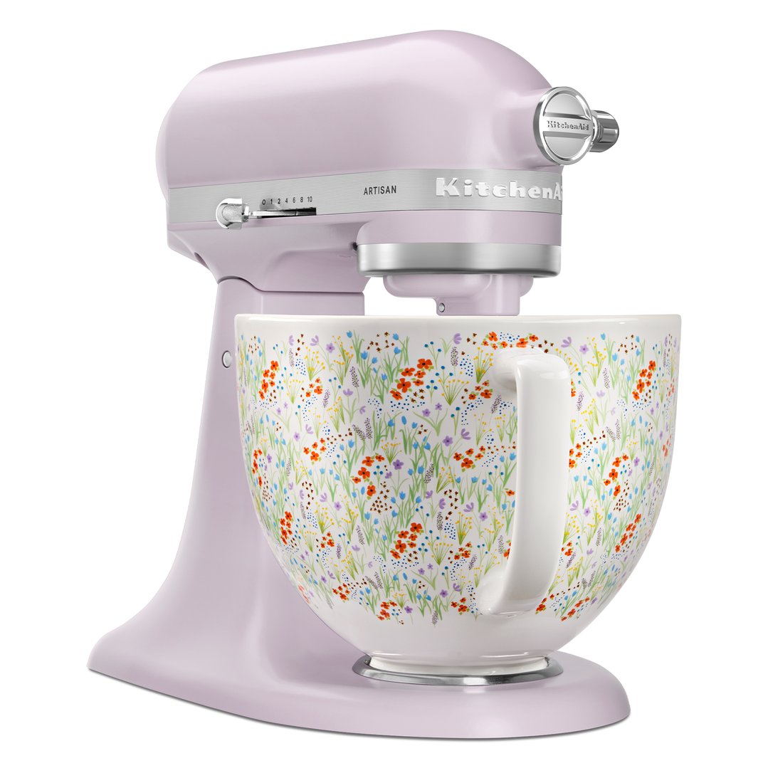 Kitchenaid KSM156 Artisan Tilt-Head Stand Mixer with Ceramic Floral Bowl - Wildflower 5KSM156CXAWF