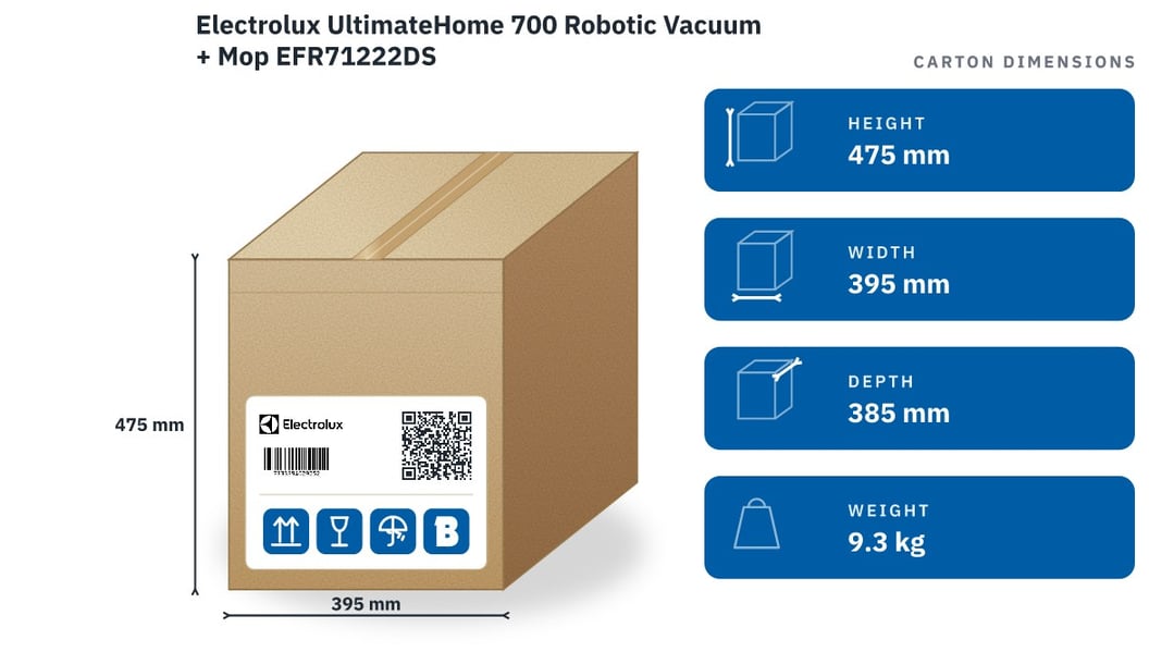 Electrolux UltimateHome 700 Robotic Vacuum + Mop EFR71222DS