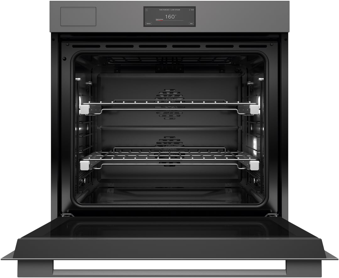 Fisher & Paykel 76cm Series 11, Minimal Pyrolytic Steam Assist Oven, Grey Glass OB76SMPSUG3