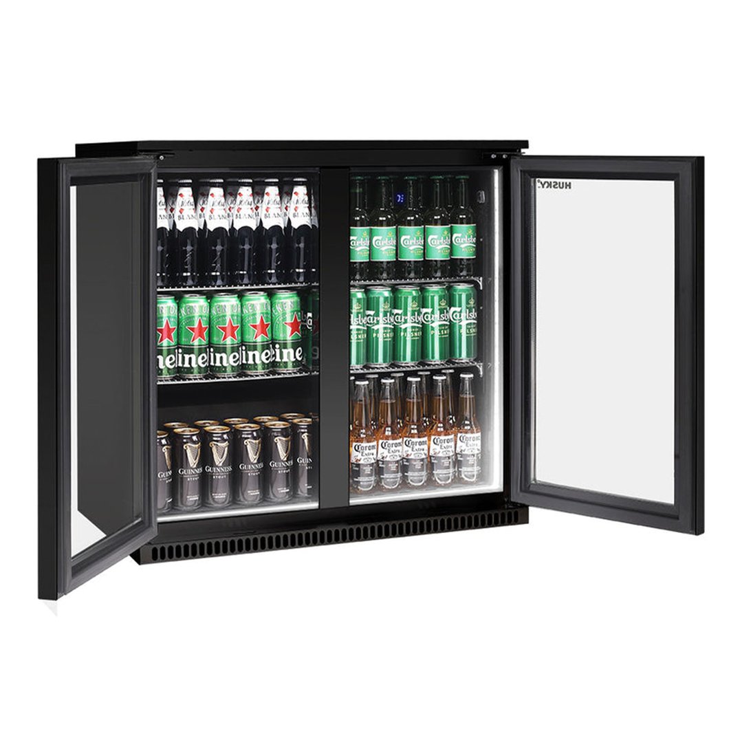 Husky 190L Alfresco Double Door Chiller in Black ALFC2BK840ELB
