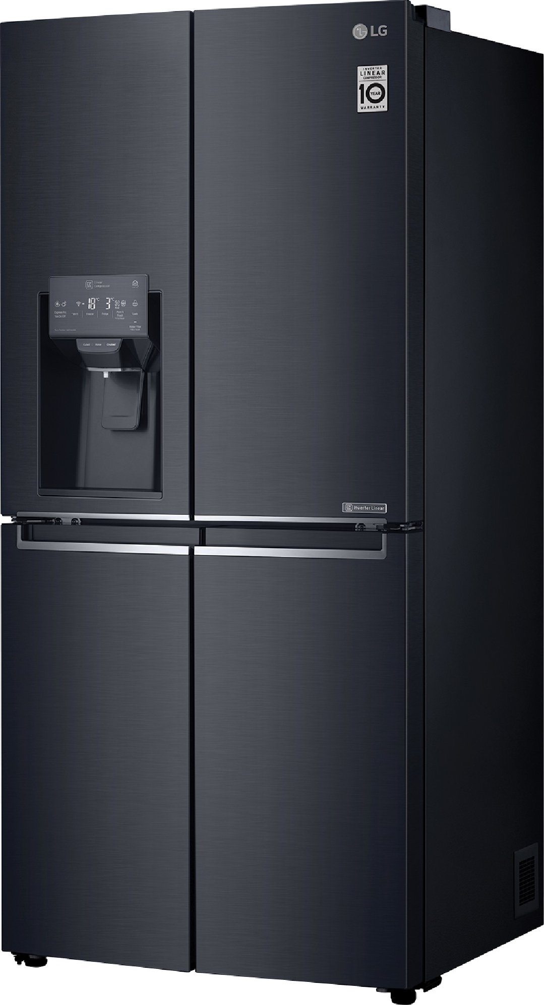 LG 506L Slim Plumbed French Door Fridge Matte Black Finish GFL570MBL
