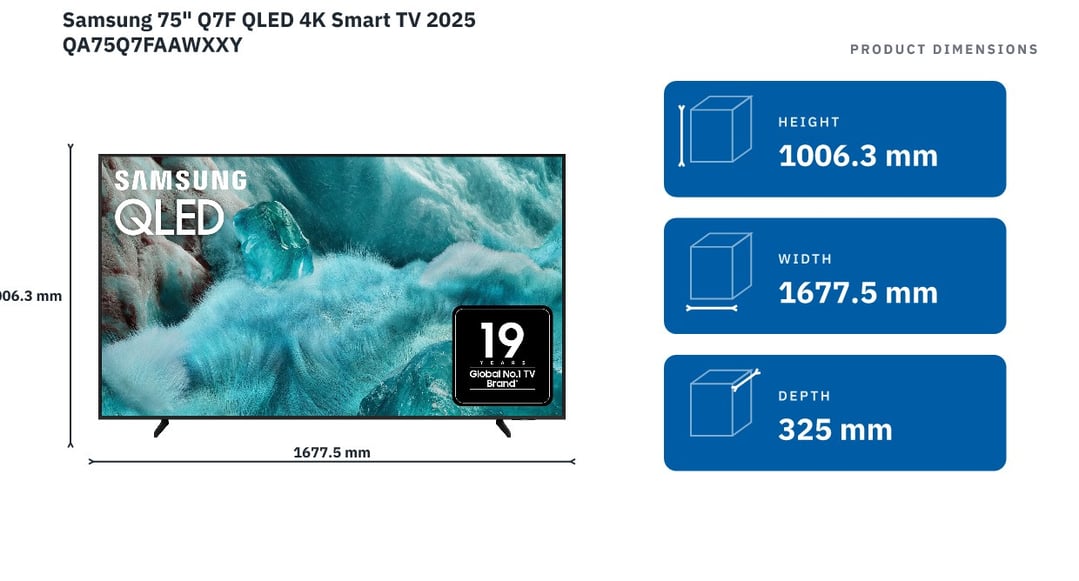 Samsung 75" Q7F QLED 4K Smart TV 2025 QA75Q7FAAWXXY