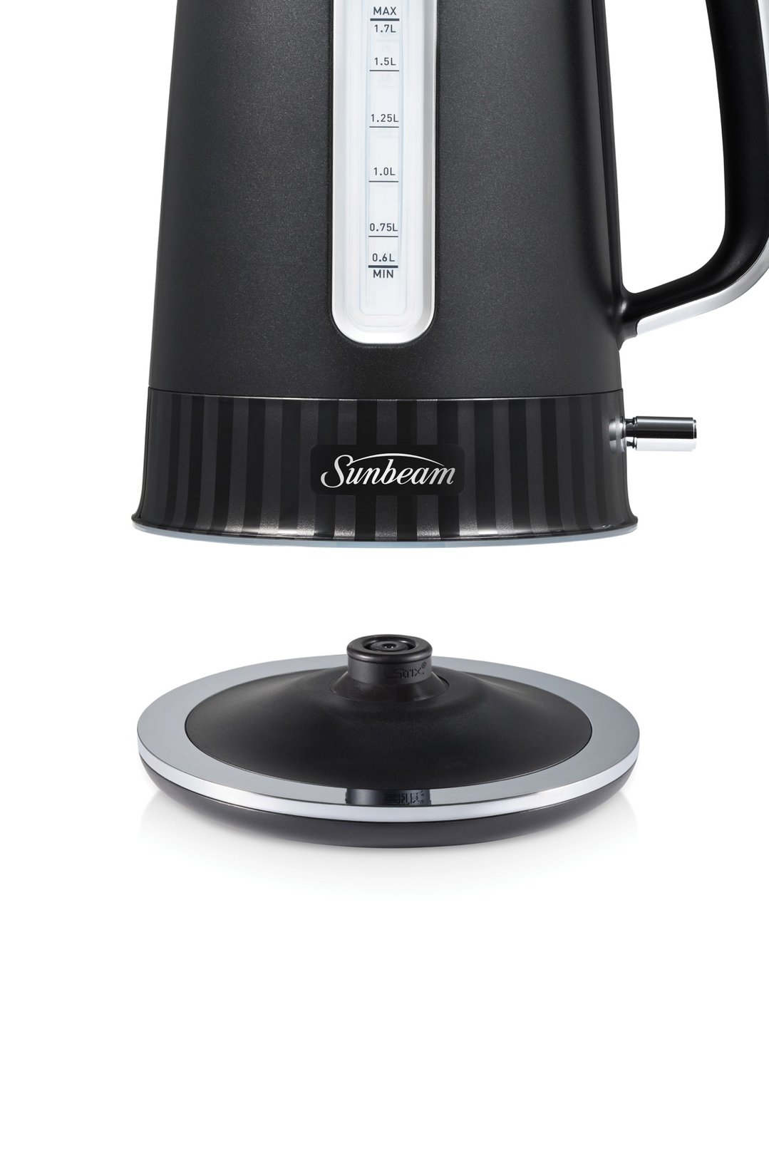 Sunbeam French Riviera Collection 1.7L Kettle and 4-Slice Toaster Breakfast Pack-Up Black Silver PUP8101BK