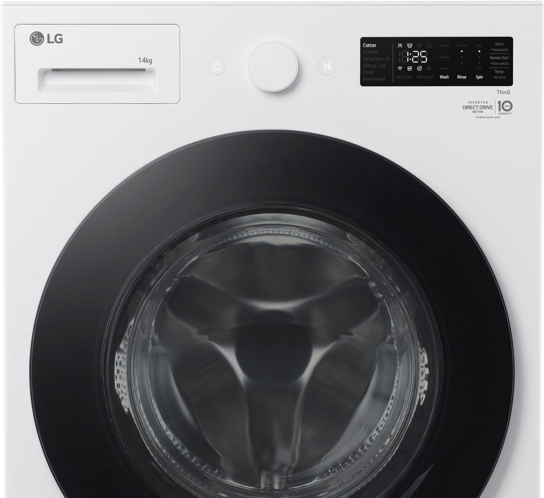 LG 14kg XL Series AI Front Load Washing Machine in Matte White WXLS-1014WX