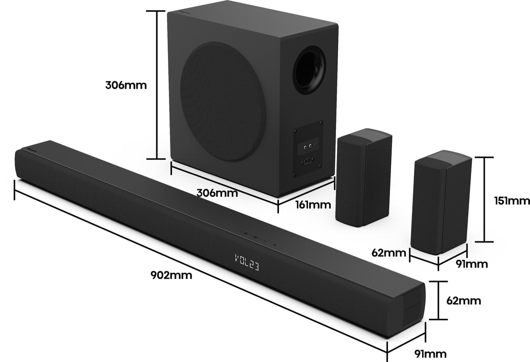 Hisense 5.1 CH Dolby Atmos Soundbar with Wireless Subwoofer AX5100Q