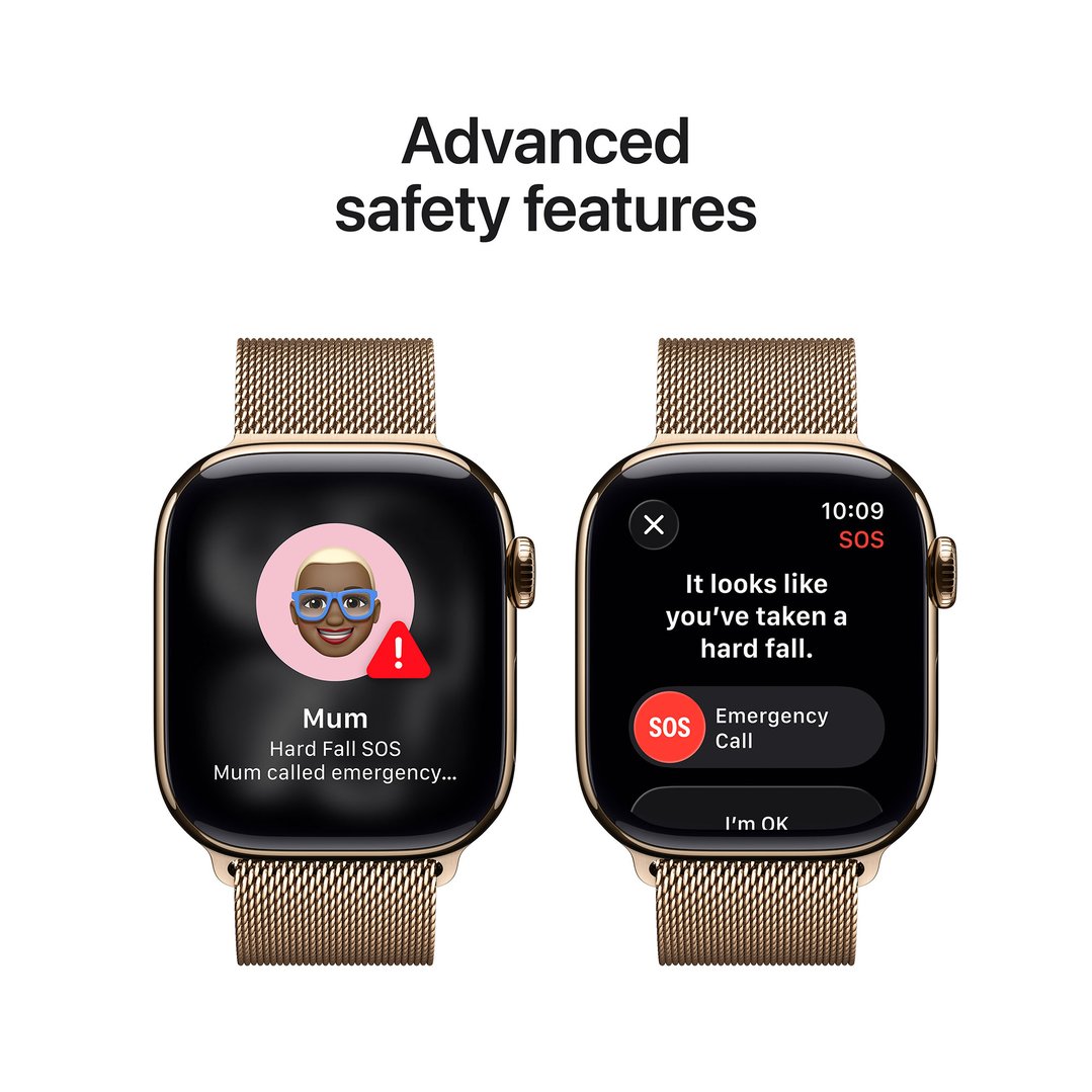 Apple Watch Series 11 42mm Gold Titanium Case GPS + Cellular Gold Milanese Loop MF8Y4X/A