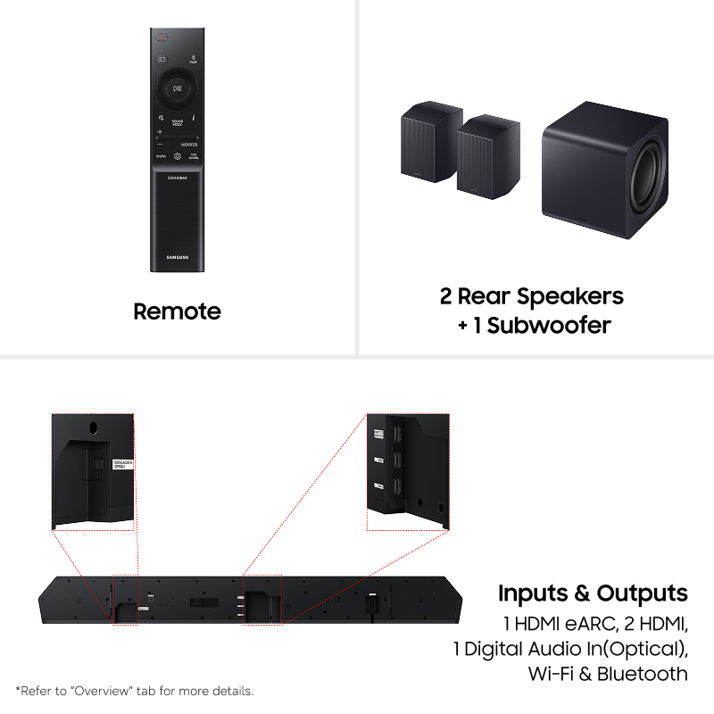 Samsung Q-series Soundbar HW-Q990H 11.1.4 ch Subwoofer & Rear (2026) HW-Q990H/XY