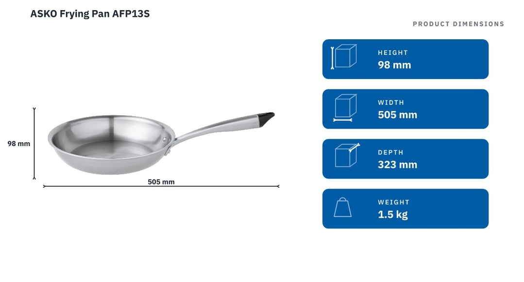 ASKO Frying Pan AFP13S — product dimensions