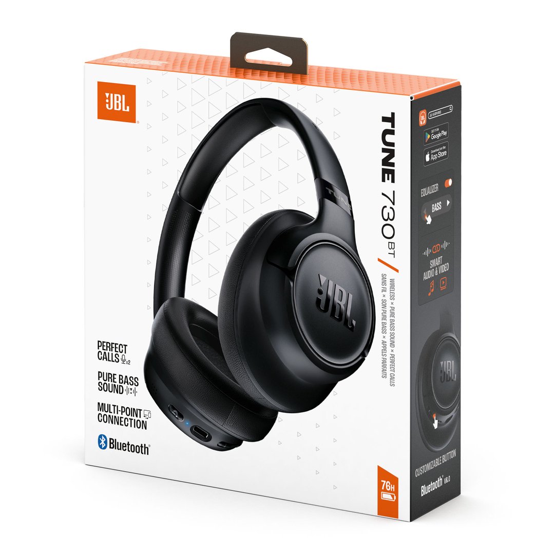 JBL Tune 730BT Wireless Over-Ear Headphones - Black JBLT730BTBLK