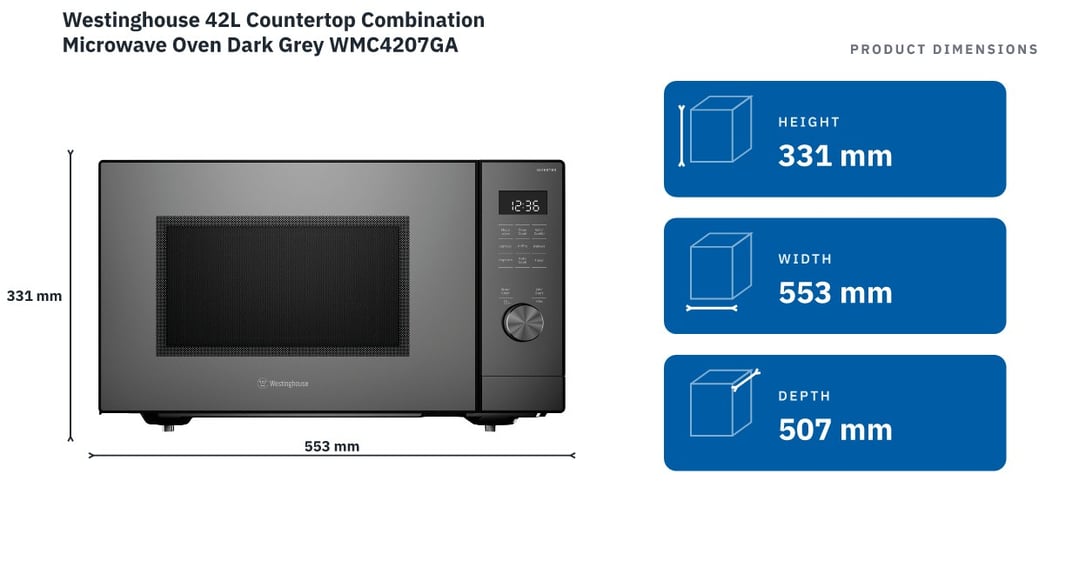 Westinghouse 42L Countertop Combination Microwave Oven Dark Grey WMC4207GA