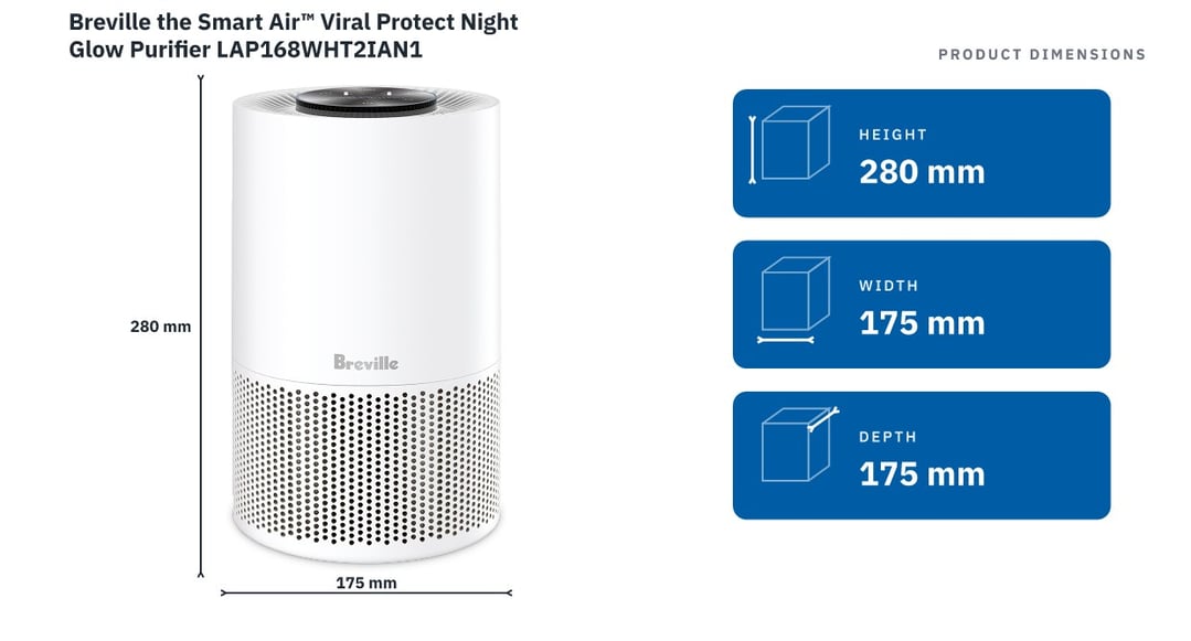 Breville the Smart Air™ Viral Protect Night Glow Purifier LAP168WHT2IAN1