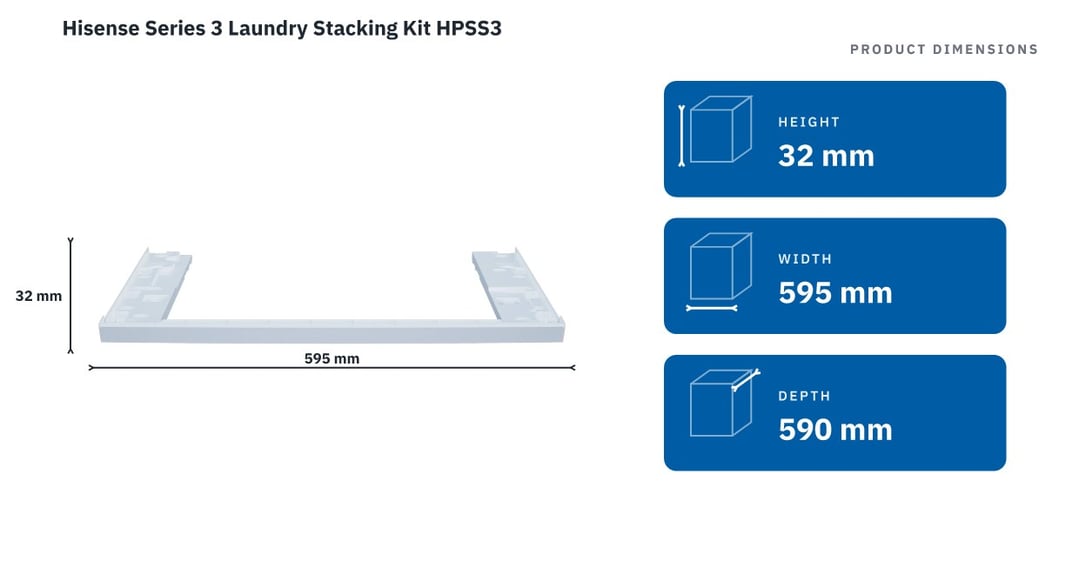 Hisense Series 3 Laundry Stacking Kit HPSS3 — product dimensions