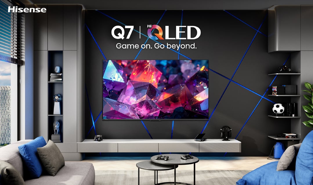 Hisense Q7 Hi-QLED Series Smart TV in a modern living room setting