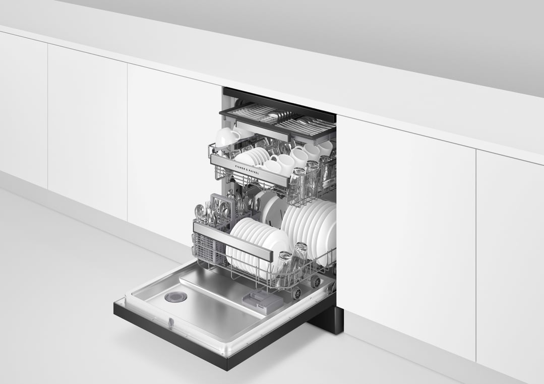 Fisher & Paykel 60cm Series 7 Contemporary Dishwasher Black Stainless Steel DW60FC3B3