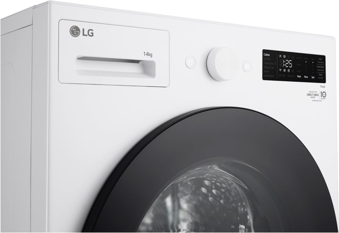LG 14kg XL Series AI Front Load Washing Machine in Matte White WXLS-1014WX