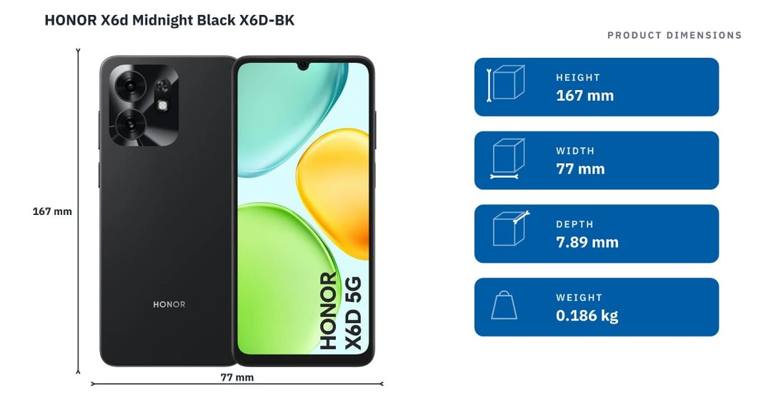 HONOR X6d Midnight Black X6D-BK