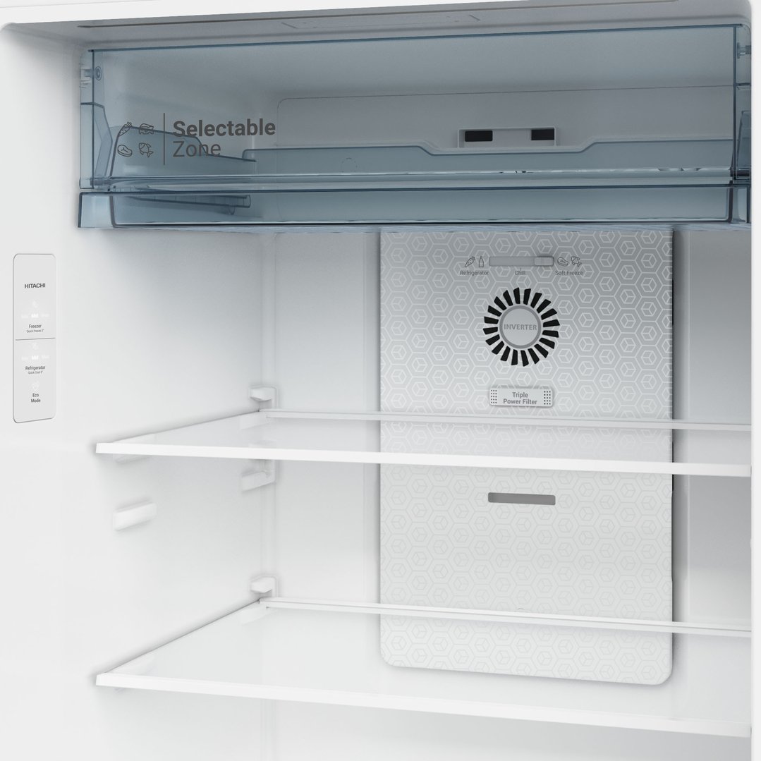 Hitachi 374L White Top Mount Fridge HRTN6408SPWHAU