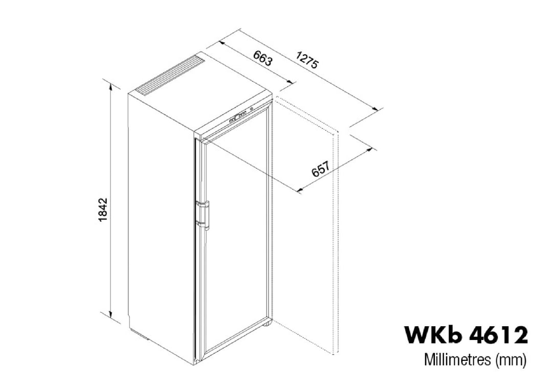 Liebherr 195 Bottle Wine Cabinet - Left Hinged WKB4612LHH