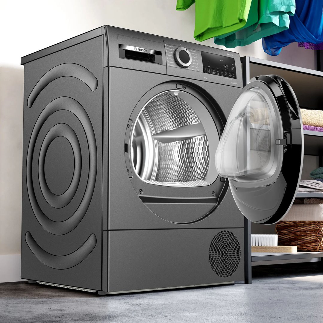 Bosch 8kg Series 6 Grey Heat Pump Dryer WQG235DRAU