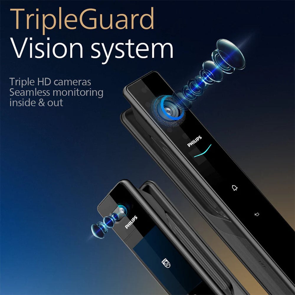 Philips 9000 Series Palm and Face Recognition Smart Lock - Gold DDL902-MFVP-11HWS-G