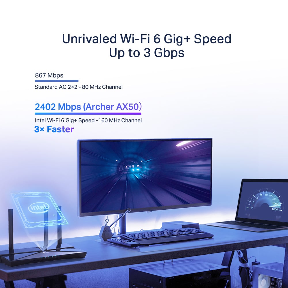 tp-link AX3000 Dual Band Gigabit Wi-Fi 6 Router AX50