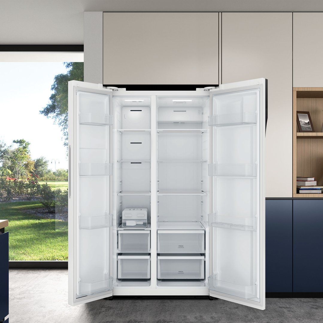 Westinghouse 624L Side by Side Fridge, White WSE6200WB