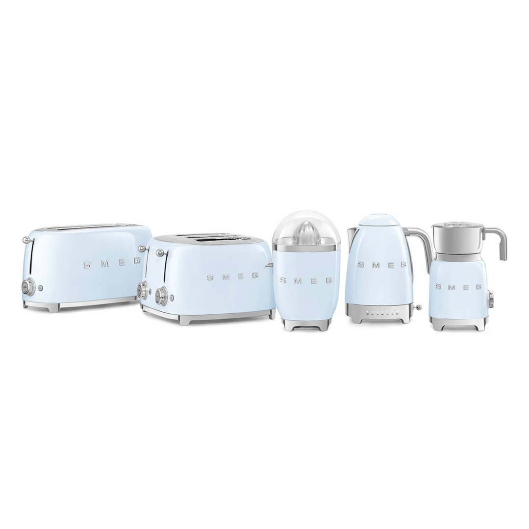 Smeg 50's Retro Style Aesthetic 4 Slice Toaster Pale Blue TSF02PBAU