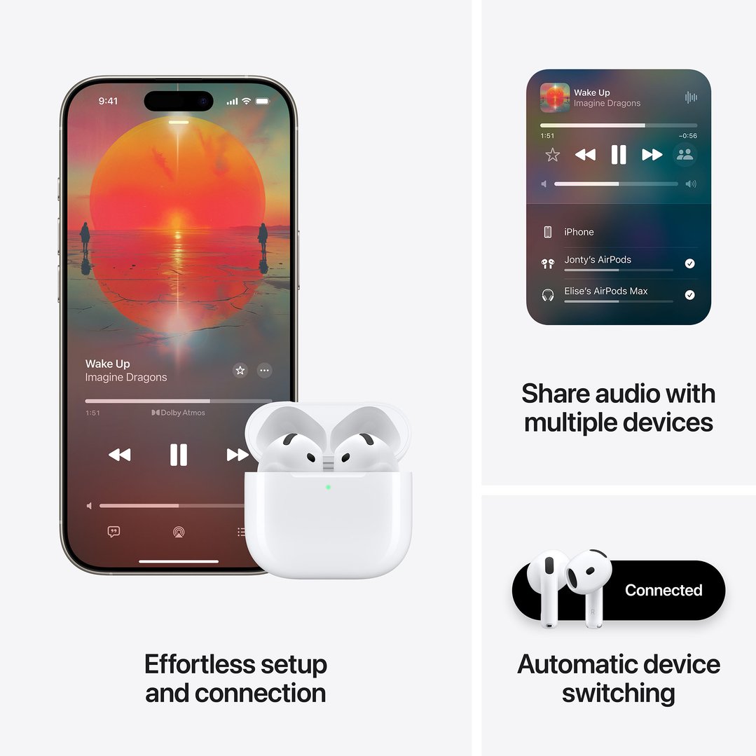 Apple AirPods 4 with Active Noise Cancellation MXP93ZA/A