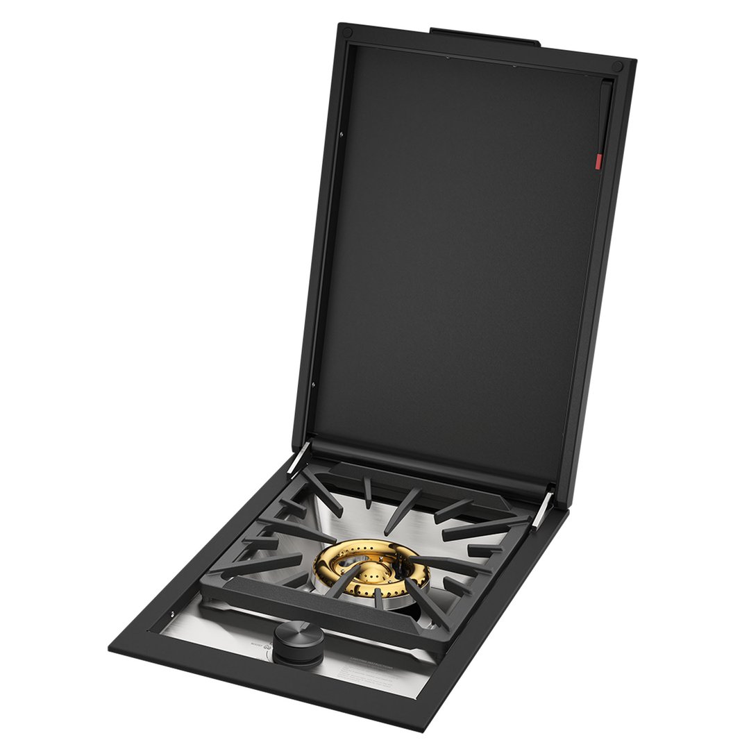Beefeater Built In Gas Side Burner with Lid, Colour Matched to COLORBOND® Steel Monument® finish - ProLine Series BSW318DB