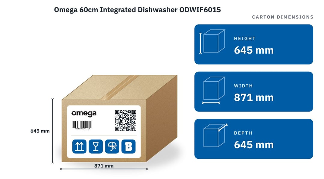 Omega 60cm Integrated Dishwasher ODWIF6015