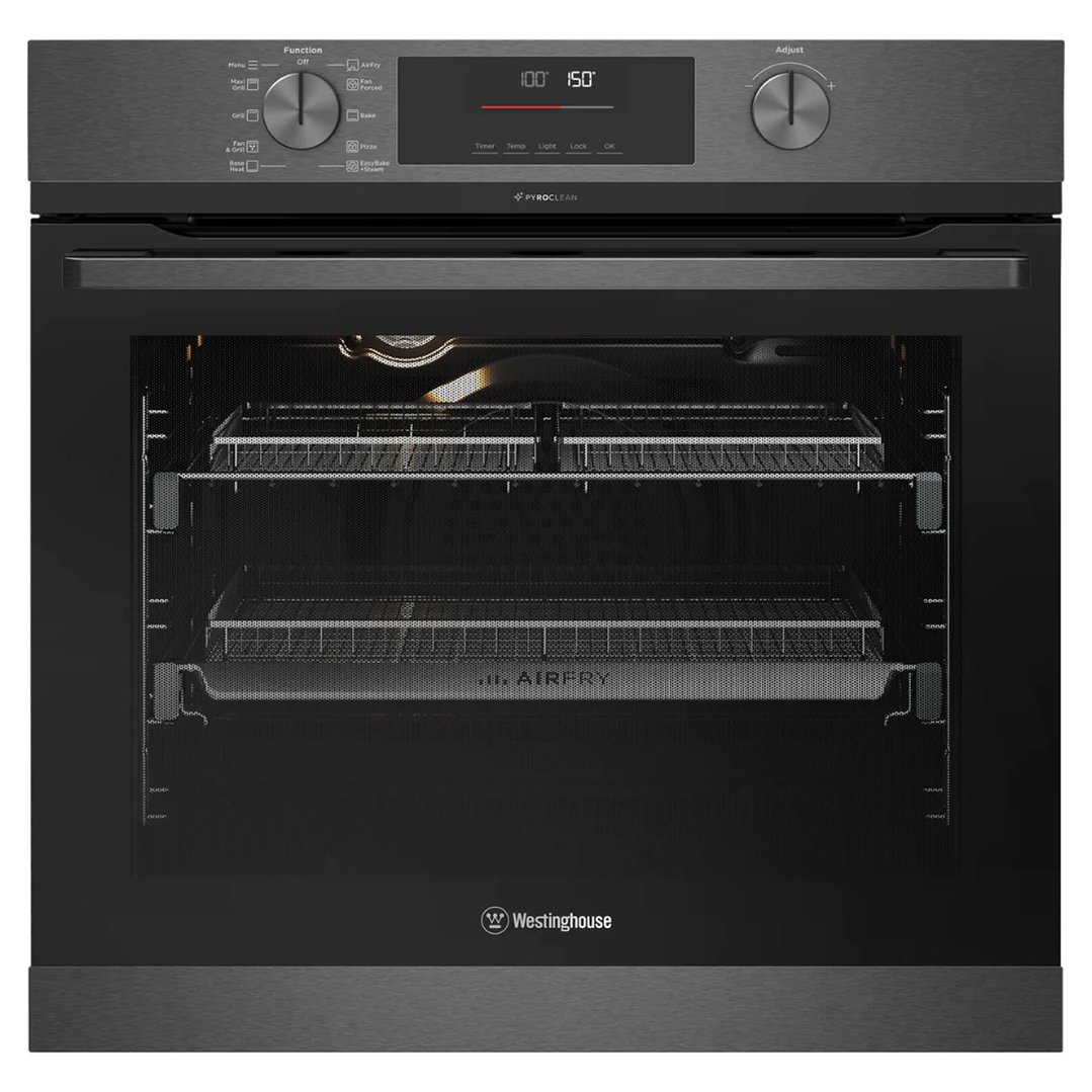 Westinghouse 60cm multifunction 10 dark stainless steel PyroClean oven