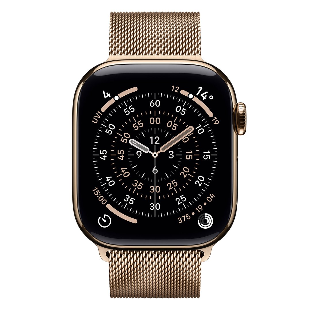 Apple Watch Series 11 42mm Gold Titanium Case GPS + Cellular Gold Milanese Loop MF8Y4X/A